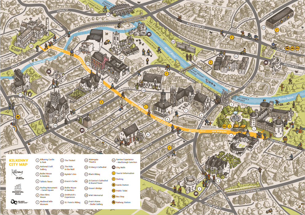 2022 kilkenny city map with legend